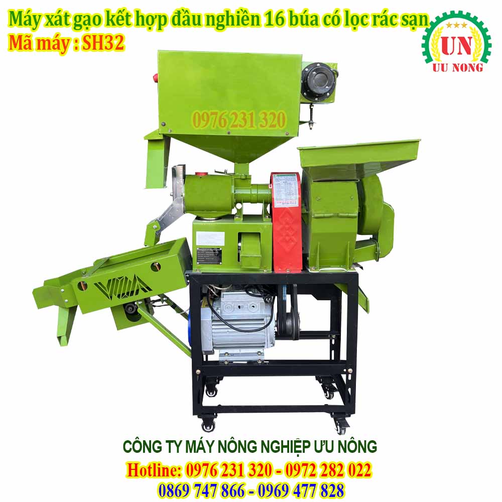máy xát gạo đa năng đầu nghiền búa sh32